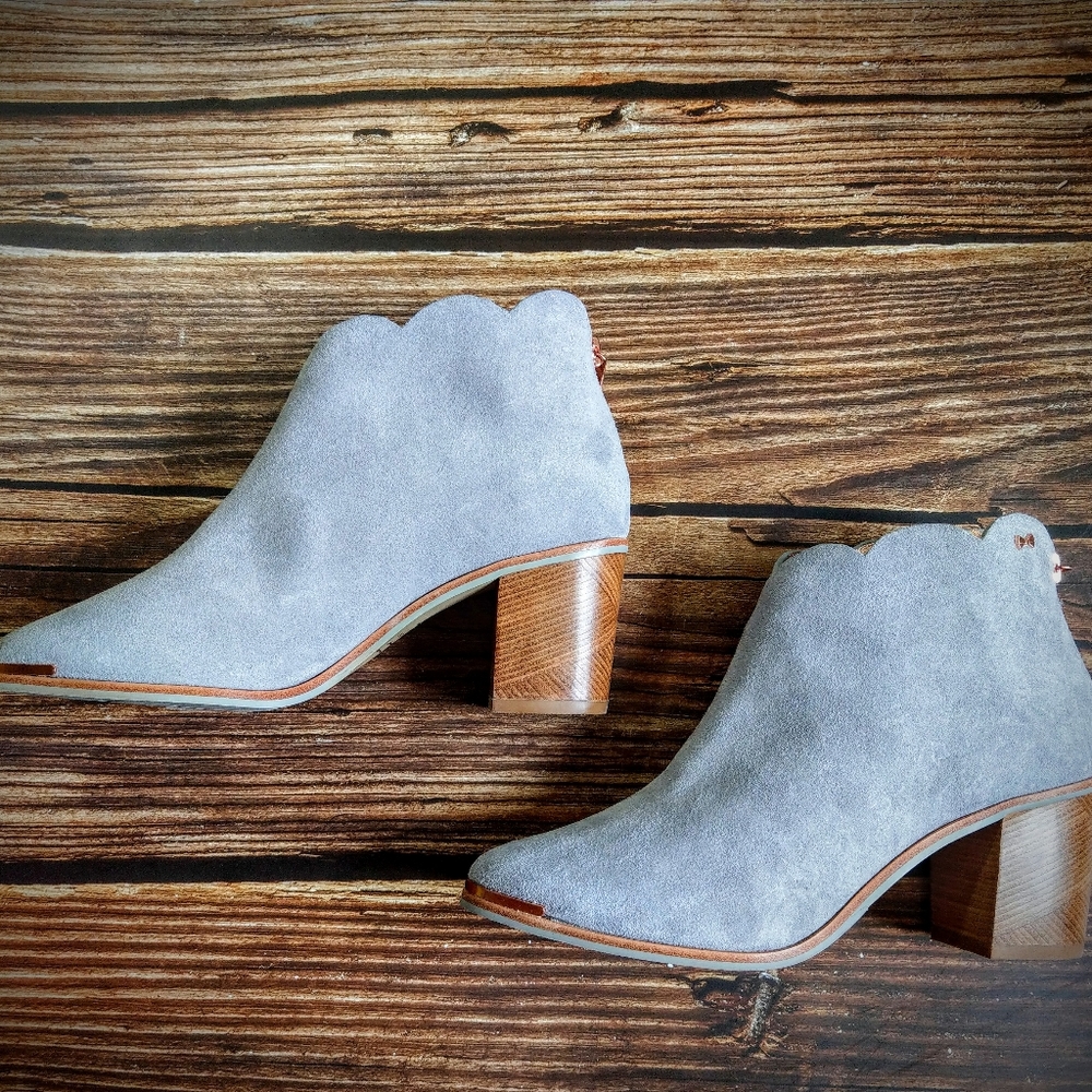 🔥LAST 1🔥NIB TED BAKER GREY SUEDE ANKLE BOOTS - Picture 10 of 14